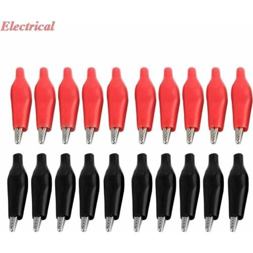 Black Red Soft Plastic Coated Testing Probe Mini Alligator Test Clips