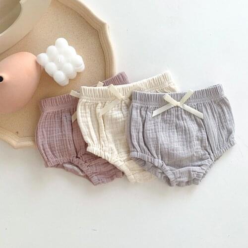 Baby Shorts Newborn Bloomers Baby Panties Solid Color Infant PP Shorts Summer Beach Harem Shorts Cotton Kids Bloomer