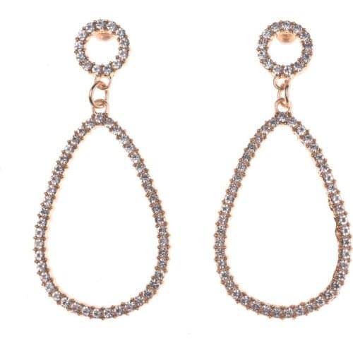 Elegant Geometric Big Circle Pendants Drop Earrings For Women Fashion Multi-color Crystal Wedding Party Dangle Earrings Woman