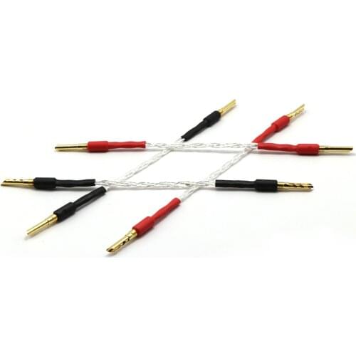 Hi-End Silver Plated Speaker Cable Jumper Cables Amplifier Jumper Wires