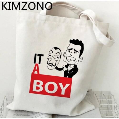 La Casa De Papel shopping bag cotton shopping tote shopper bag reusable boodschappentas sac tissu