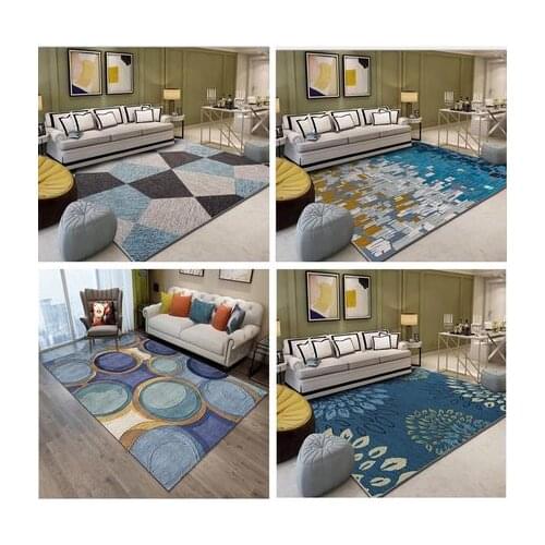 Art Carpet Modern Pastoral Geometric Living Room Sofa Coffee Table Bed Blanket Bedroom Large Floor Mats
