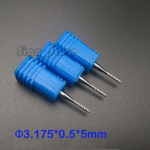 Shank 1/8" Carbide End Mill Engraving Bits CNC corn milling cutter PCB router bits 0.5*5mm