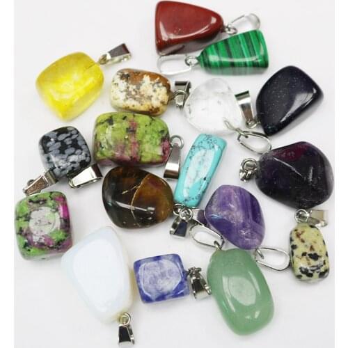 Healing Crystal Stone Irregular Shape Charms Natural Stone Gem Pendants For Jewelry Making Trendy Accessories