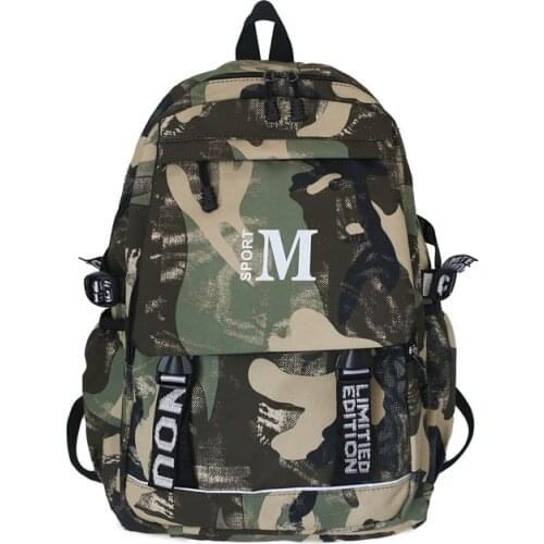 Camouflage Cool Backpacks School Bag for Boys Teen Street Trend Back Pack Men Large Capacity Bagpack Middle High School Backbag