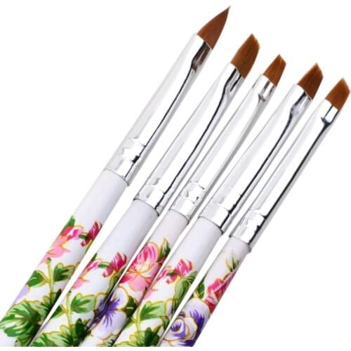 5PCS/Set Nylon Hair Face Body Paint Brushes Nail Art Design Tools Kit Plastic Handle Professional Drawing Painting Brush Set