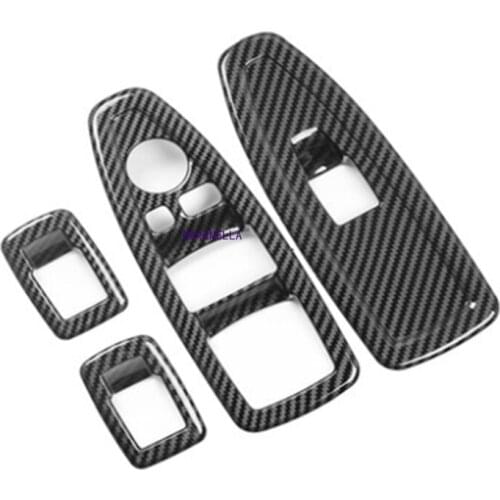 For BMW 1 3 4 Series 3GT F20 F30 F31 F32 F34 F36 Window Glass Lift Button Decoration ABS Carbon Fiber Panel Decoration