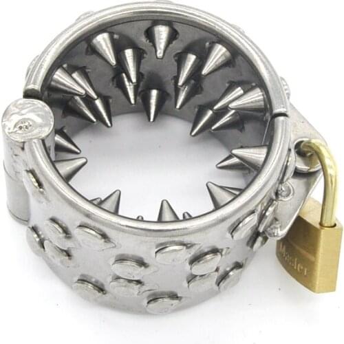 Stainless Steel 4 RowsTeeth Penis Rings,Cock Ring Pendant Scrotum Testicle Bondage,Chastity Belt,Sex Toy,Adult Games,A090