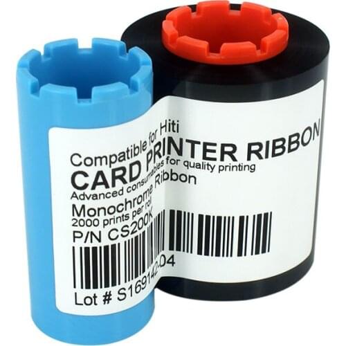 Card Printer Ribbon CS200K Black Ribbon 2000prints/roll For Hiti CS200W CS200E CS220E CS290E