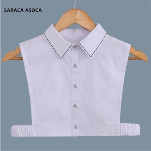 Fashion Black Dotted Line Women White Shirt Fake Collar All-Macth Sweater Detachable Collars For Girls B61B71