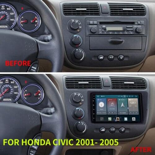 For Honda Civic Hatchback 2002 - 2006 Car Radio Stereo GPS Navigator 128GB Autoradio 2Din Android 10 Multimedia Player