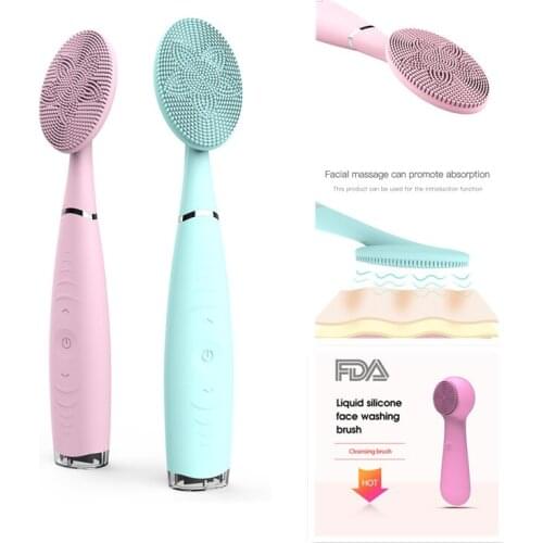 New Food Grade Silicone Face Cleansing Brush Face Cleaner Silicone Facial Cleanser Deep Cleansing Massager Recharge Beauty Tool