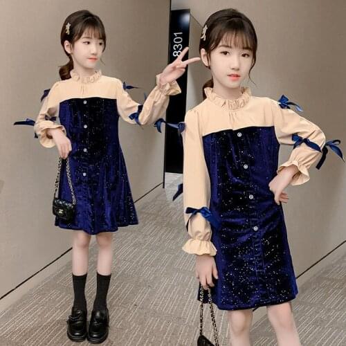 2021 Teenager kids baby Girls clothes Spring summer Retro Slim Cute Dress Christmas Princess Halloween 4 5 6 7 8 9 10 11 12 year