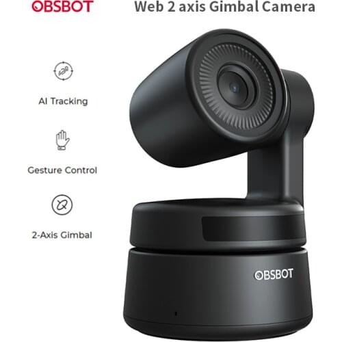 Original OBSBOT Tiny 2-Axis Gimbal Camera AI-Powered PTZ Full HD 1080P Webcam Gesture Control Zoom Tracking Live Streaming