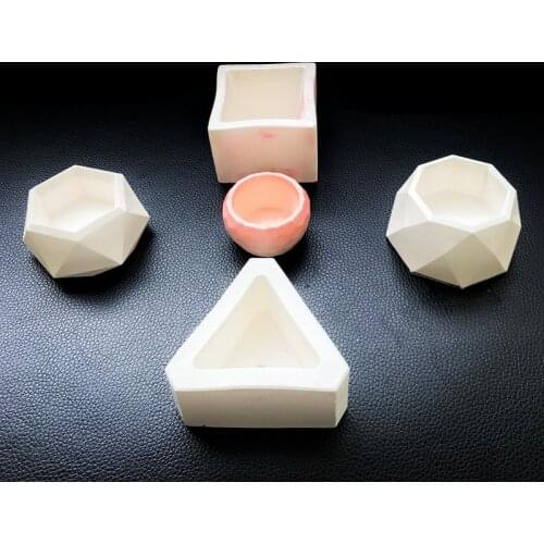 Plaster Silicone Concrete Molds Succulent Plant Flower Pot Mold Candle Holder Gypsum Cement Planter Mould
