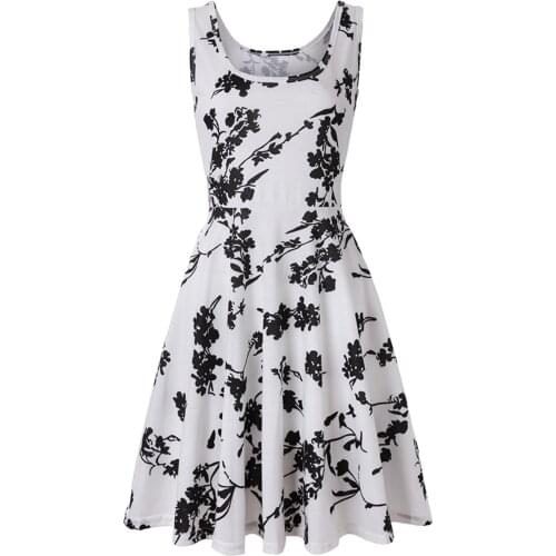 Dresses For Women 2021 Summer Beach Scoop Neck Sleeveless Soft Striped A-line SunDress Beach Dress Vestidos De Mujer Casual