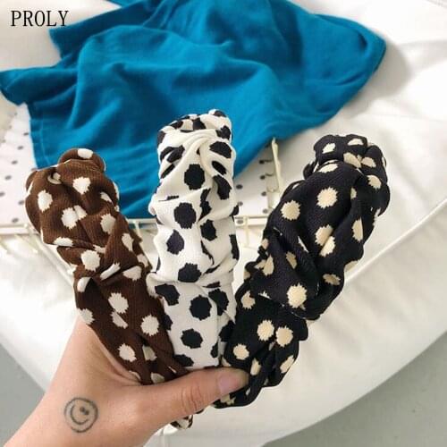 PROLY New Fashion Women Headband Pleated Point Hairband Soft Casual Headwear Turban Adult Classic Hair Accessories Wholesale