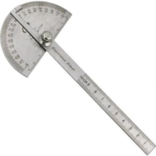 Professional Stainless Steel 0-180 Degree Protractor 10cm Length Measuring Angles tools for craftsmen angle template