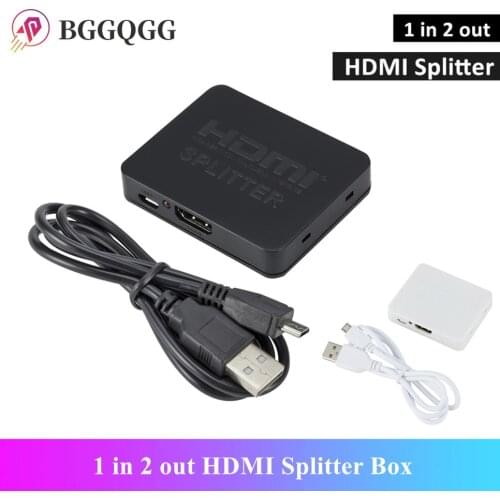 BGGQGG Hdmi Splitter 1 in 2 out 1080p 4K 1x2 Stripper 3D Splitter Power Signal Amplifier 4K HDMI Splitter For HDTV Xbox PS3