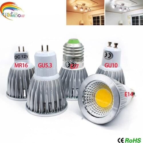 LED Bulb GU10 COB Led Spot Light E14 E27 led Spotlight Bulb lamp light Dimmable AC85v-265v MR16 12V Super Bright free shipping