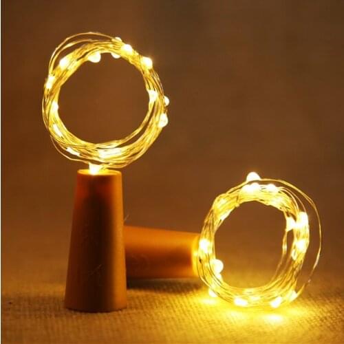 1/2/3m LED Wine Bottle Lights Solar Cork Wine Bottle Stopper Copper Wire String Fairy Lamps For Indoor Outdoor Party Decoration