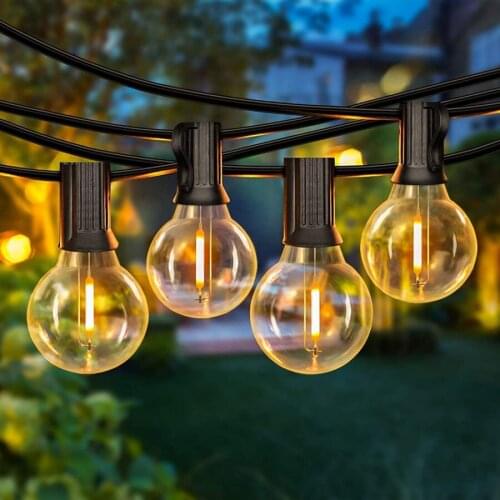 Outdoor Globe Ball String Lights 25FT G40 Ball Bulb Garden Tree Hanging Lamps Garden Wedding Party Patio Garland Fairy Lights