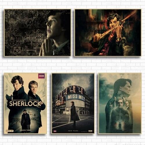 Sherlock english tv Vintage Retro Matte Kraft Paper Antique Poster Wall Sticker Home Decora