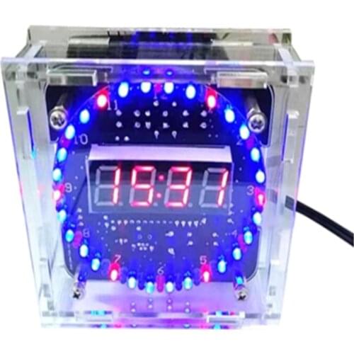 Electronic clock kit C51 MCU light control temperature DS1302 rotating LED water lamp DIY production parts