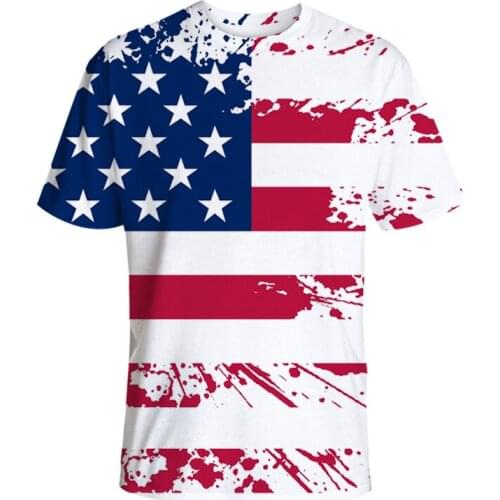American Independence Day commemorative shirt with unique flag and high quality 3d Print Short Sleeve O-neckT Shirts for man