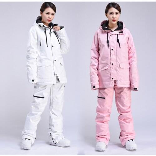 Winter Women Ski Suit Jacket Pants Windproof Waterproof Ski Female Skiing Snowboard Suits Sports Warm Breathable Ski Set