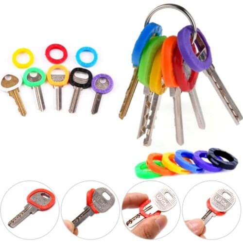 10/24/32Pcs Multi Color Key Covers Hollow Rubber Soft Key Locks Keys Cap Topper Keyring Key Case Easy Identification Of Door Key