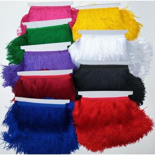 10Meter/Lot Lace Ribbon Gland Tassel Fringe Trim Silk Tassels Trim Tassle Latin Dress Stage Clothes Curtain Clothing Accessories