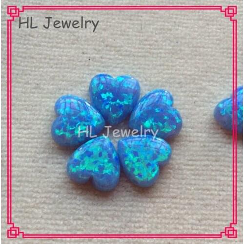100PCS/Lot Synthetic Opal Heart Stone 10MM Heart Opal Cabochon Jewelry Working stud&Drop earrings/ Bracelet /Necklaces For Women