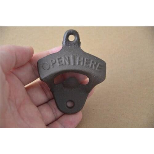 100pcs Wall Mounted Bottle Opener Hanging Hook Beer Bottle Openers Mount Copper Cap Metal Retro with screws DHL Fedex Free