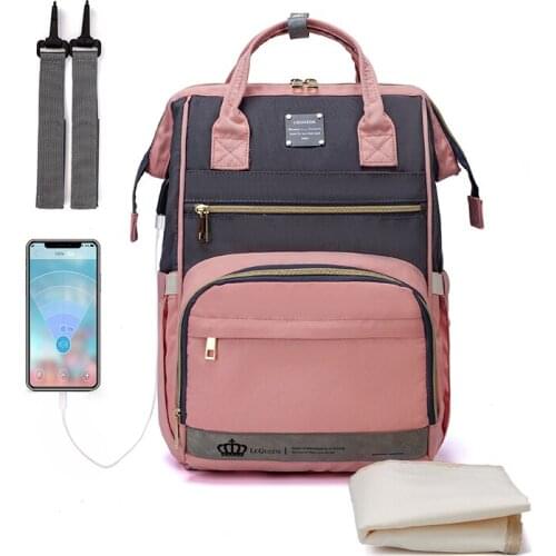 2021 Brand Nappy Backpack Bag Maternity Large Capacity Stroller Bag Mom Baby Multi-function USB Waterproof Travel Diaper Bags