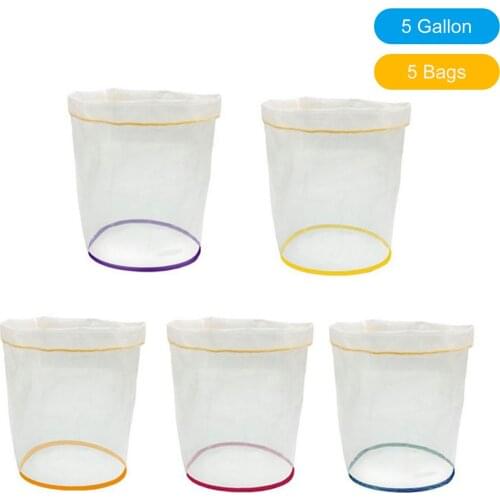 5pcs Milk Wine Filter Bag Nut Milk Bag Tea Coffee Oil Yogurt Filter Net Mesh Kitchen Food Reusable Nylon Filter Bags Strainer