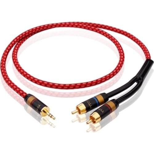 HIFI OFC Stereo AV 3.5mm to 2 RCA Audio Cable For Laptop Computer MP3 TV Subwoofer Amplifier Speaker Car Speaker Audio Cable