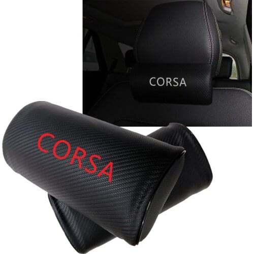 Carbon Fiber Car Pillow for Opel Corsa Auto Seat Neck Rest Adjustable Head Restraint Pad Car Accessories