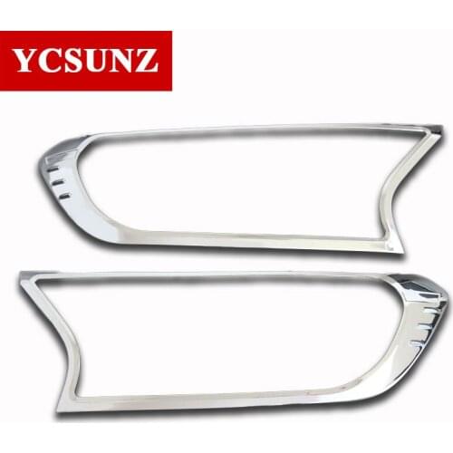 Car Accessories ABS Chrome Headlights Surrounds Cover For FORD RANGER 2016 2017 2018 Wildtrak
