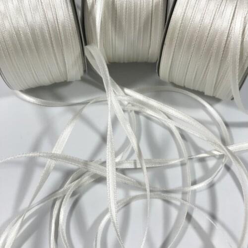 White Genuine best quality pure silk double face satin silk ribbon in size 4/7/10/13/15/20/25/32/38/50mm free shipping