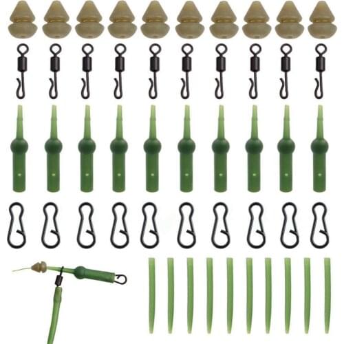 40%HOT50Pcs/Set Chod Rig Buffer Swivels Lead Clips Slide Rigs Carp Heli Fishing Tackle