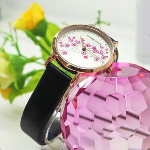 Fashion Leather Reloj Mujer Women Luxury Watch Business Plum Flower Dial Quartz Clock Ladies Waterproof Watchwrist Shock Watches