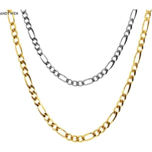 ANDYWEN 925 Sterling Silver Gold Chain Choker Luxury Circle Locker Necklace New 2020 Rock Punk Fashion Women Jewelry Jewels