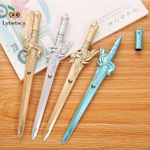 1 Piece Lytwtws Stationery Office Creative Phoenix Sword Gel Pen School Supply Handle Gift Weapon lovely Chinese Style Vintage