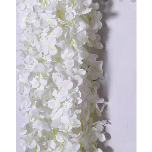 1.9M Artificial Hydrangea Wreath Wedding Arch Decoration Fake Plant Leaf Rattan Trailing Artificial Flower Wall