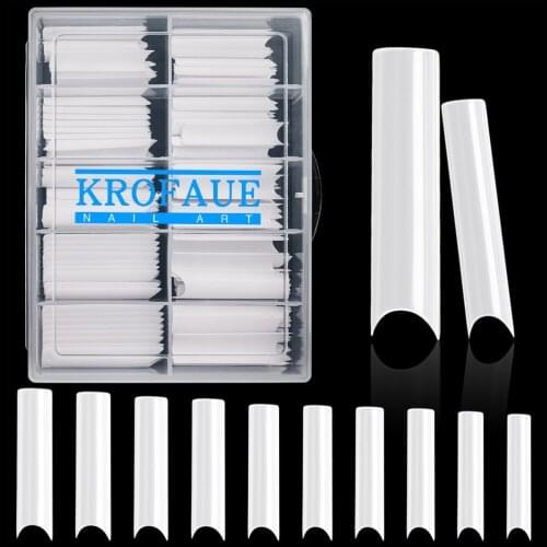 Extra C Curved Straight Long Coffin 200pcs/Box Press On Nails Manicure Ballerina Art Tips Natural Fake New Design