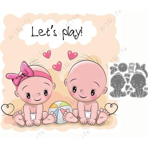Cute Lovely Little Babies 2021 Hot New Metal Cutting Dies Stencils for Making Scrapbooking Album Birthday Card Embossing Cut Die