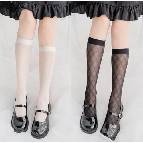 Kawaii thin Japanese calf socks, socks, socks, rhombus socks, soft sisteSoft Girl Student JK Uniform Stockings Kawaii Calf socks