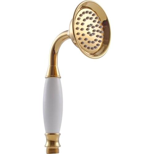 New Titanium Gold Finish Solid brass ceramics bathroom Handheld Shower Head sprayer Shower accessories --MD788