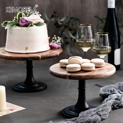 Cake Plate Stand Wooden Plate High Feet Plate Wedding Birthday Dessert Display Shelf Decoration Dessert Tray Decoration Display